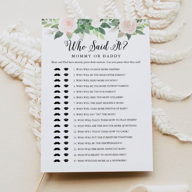 DEVON Who Said It Mommy Daddy Baby Game Card (Creator Uploaded)