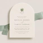 Devonport Monogram Modern Watercolor Palm Wedding Invitation