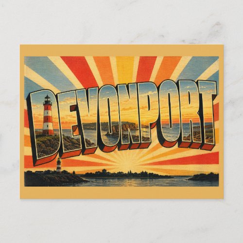 Devonport Tasmania Australia Coastal City Art Postcard