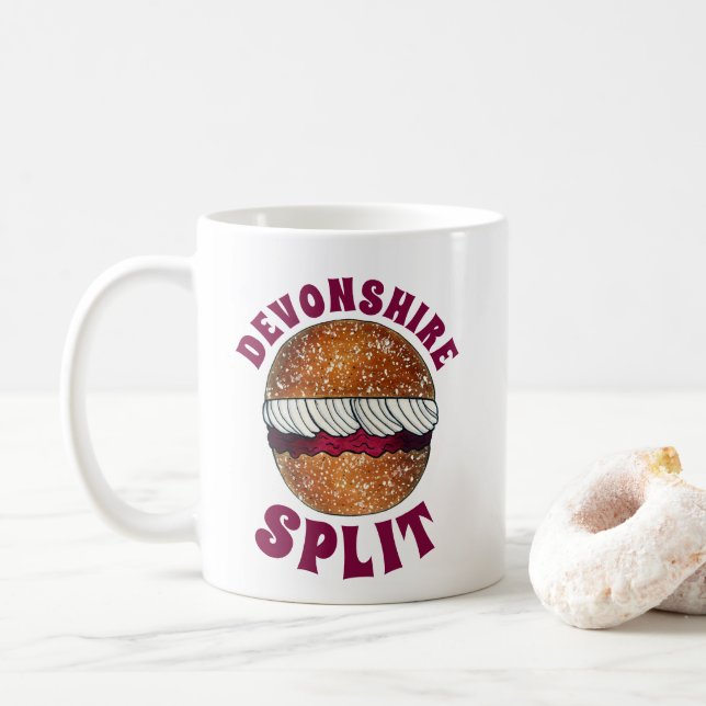 Devonshire Split British Pastry Pastries UK Baking Coffee Mug (With Donut)