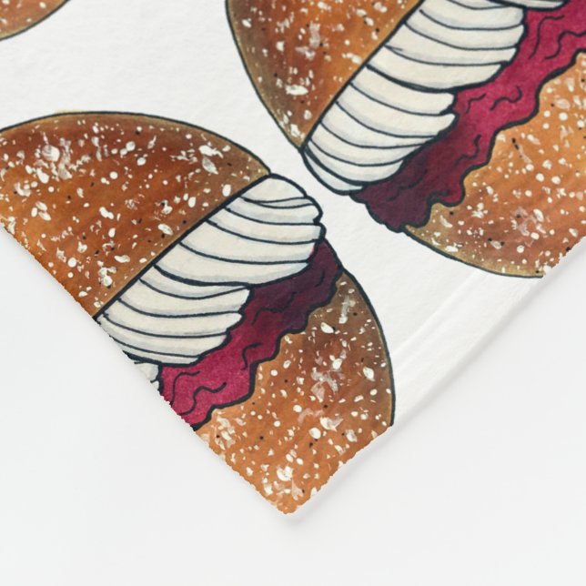 Devonshire Split British Pastry Pastries UK Baking Fleece Blanket (Corner)