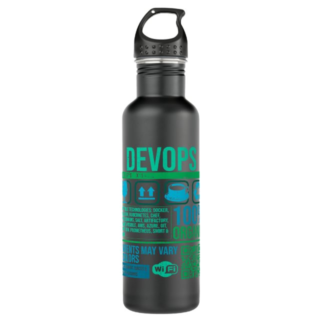 Devops Computer Programmer Web Software Developer  Stainless Steel Water Bottle (Front)