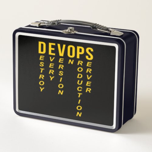 Devops Definition Technical Computer IT Programmer Metal Lunch Box