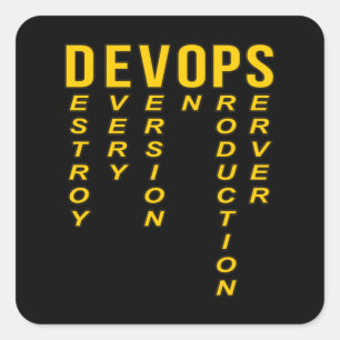Devops Definition Technical Computer IT Programmer Square Sticker