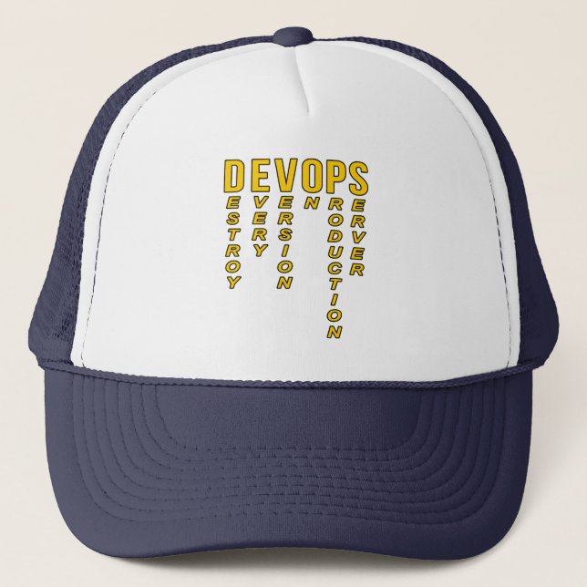 Devops Definition Technical Computer IT Programmer Trucker Hat (Front)