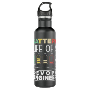 DevOps Engineer Battery Life Cloud Computing Stainless Steel Water Bottle