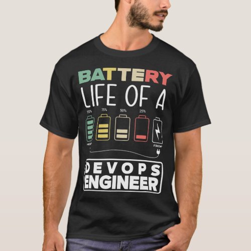 DevOps Engineer Battery Life Cloud Computing T_Shirt