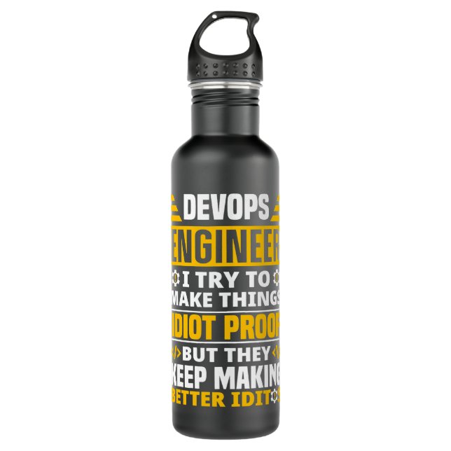 DevOps Engineer Cloud Computing Software Engineer  Stainless Steel Water Bottle (Front)