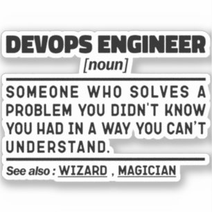 Devops Engineer Definition Graduation Funny Saying Sticker