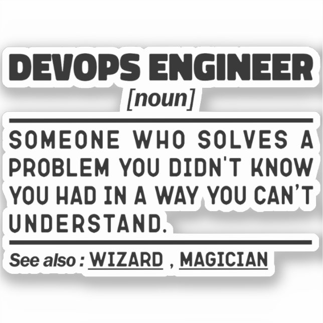 Devops Engineer Definition Graduation Funny Saying Sticker (Front)