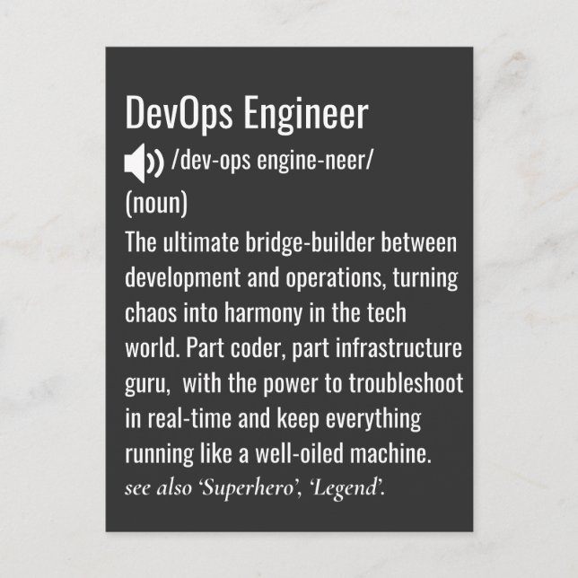 DevOps engineer definition  Postcard (Front)