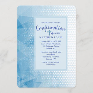 Devoted Blue confirmation Invitation
