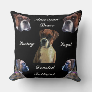 DEVOTED BOXER DOG THROW PILLOW