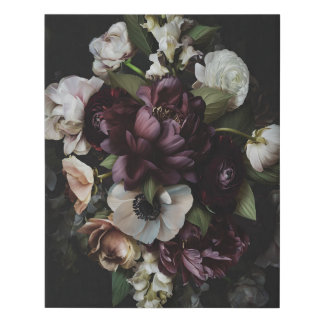 Devoted Dark Floral Faux Canvas Print