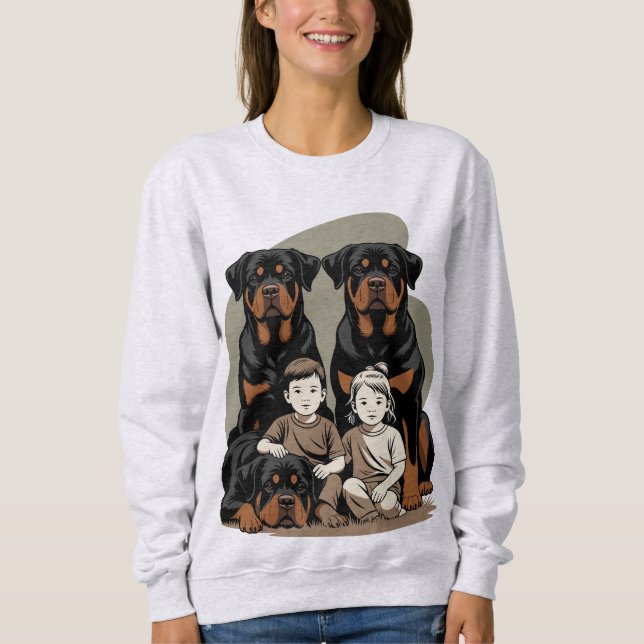 Devoted Family Pet, Rottweiler Sweatshirt (Front)