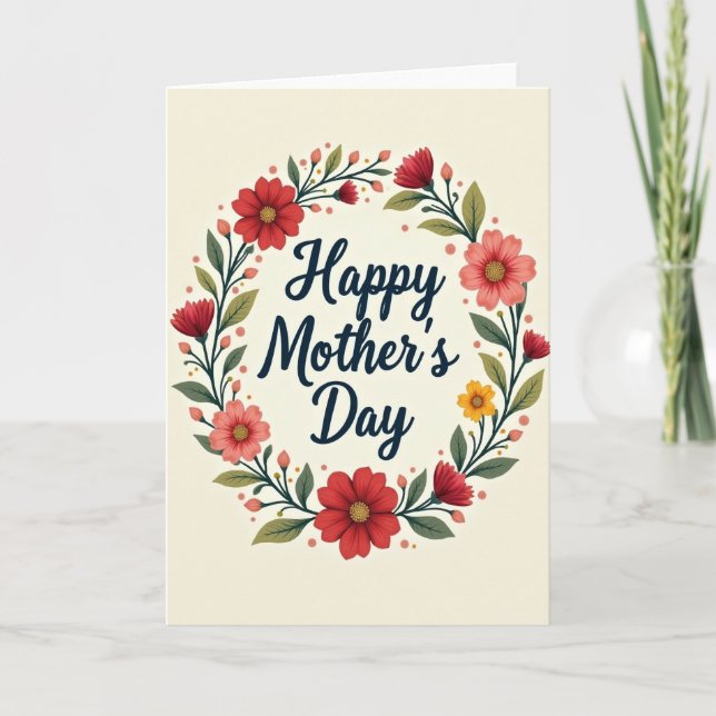 Devoted Floral Mothers Day Card (Front)