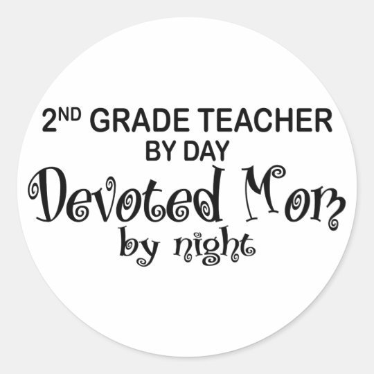 Devoted Mom - 2nd Grade Classic Round Sticker
