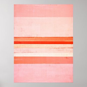 'devoted' Pink And Orange Abstract Art Poster by T30Gallery at Zazzle