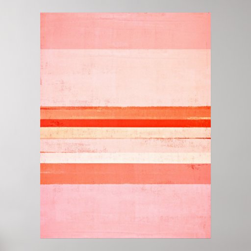 'Devoted' Pink and Orange Abstract Art Poster | Zazzle