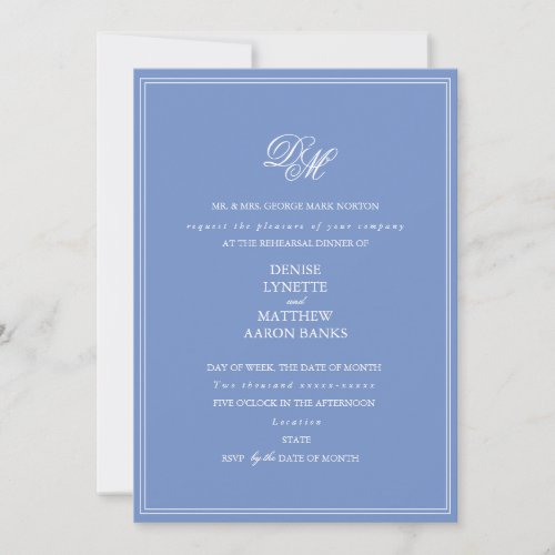 Devoted Wedding Set in Cornflower Blue Invitation