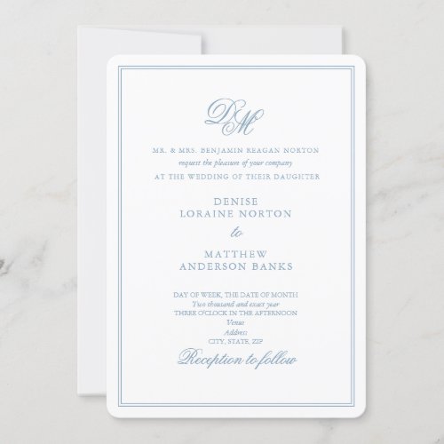 Devoted Wedding Set in Glacier Lake Blue Invitation