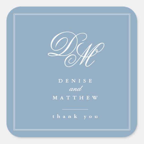 Devoted Wedding Set in Glacier Lake Blue Square Sticker