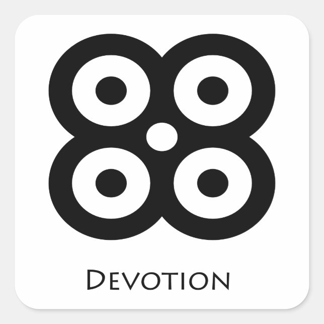Devotion ( Mpuannum ) Adinkra Symbol Sticker (Front)