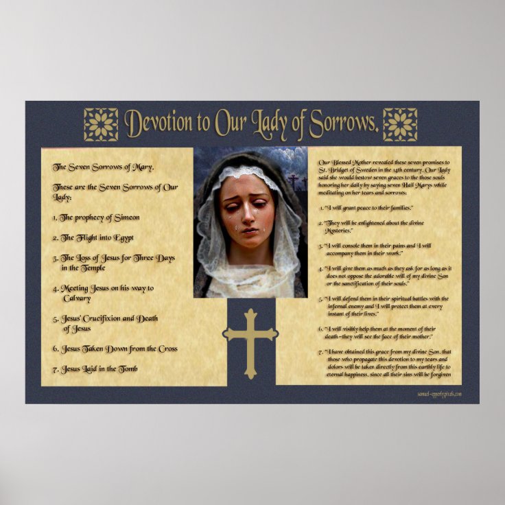 Devotion To Our Lady Of Sorrows. Poster | Zazzle