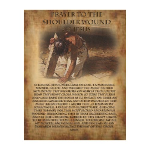 Devotional Prayer to The Shoulder Wound of Jesus Wood Wall Art