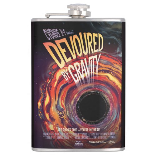 Devoured By Gravity Halloween Hole Black Horror Flask