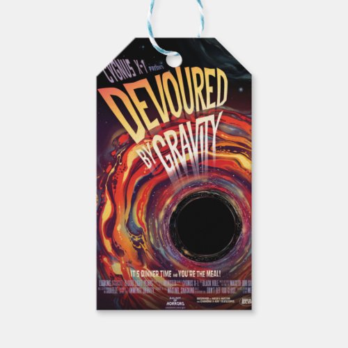 Devoured By Gravity Halloween Hole Black Horror Gift Tags