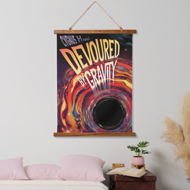 Devoured By Gravity Halloween Hole Black Horror Hanging Tapestry (Bedroom)
