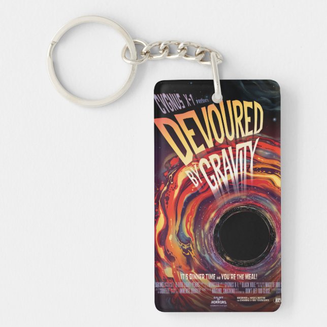 Devoured By Gravity Halloween Hole Black Horror Keychain (Front)