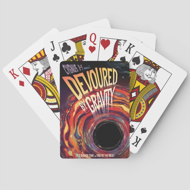 Devoured By Gravity Halloween Hole Black Horror Poker Cards (Back)