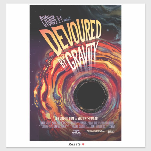 Devoured By Gravity Halloween Hole Black Horror Sticker (Sheet)