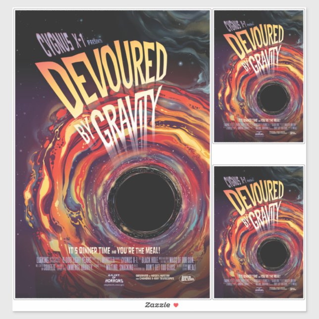 Devoured By Gravity Halloween Hole Black Horror Sticker (Sheet)