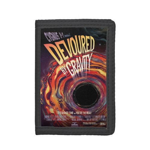 Devoured By Gravity Halloween Hole Black Horror Trifold Wallet