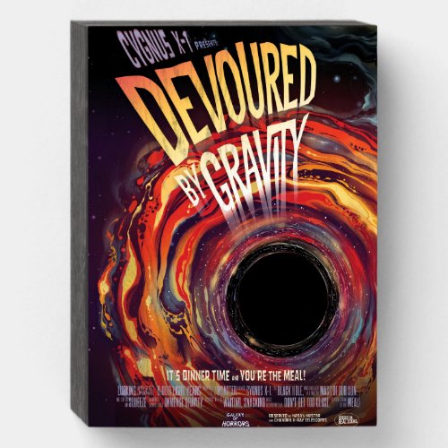 Devoured By Gravity Halloween Hole Black Horror Wooden Box Sign