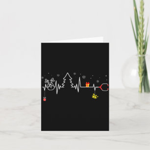 Devoxtee Christmas Tree Heartbeat Funny Christmas  Card