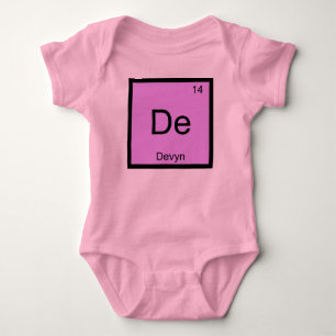 Devyn Name Chemistry Element Periodic Table Baby Bodysuit