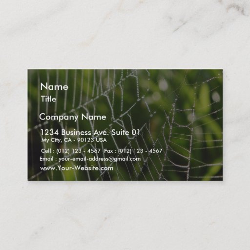 Customizable Dew And Spiderwebs Business Card
