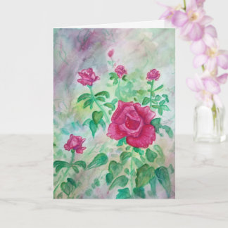 Dew Covered Rose Card