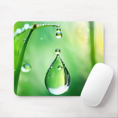 Dew Drop On Grass Mouse Pad