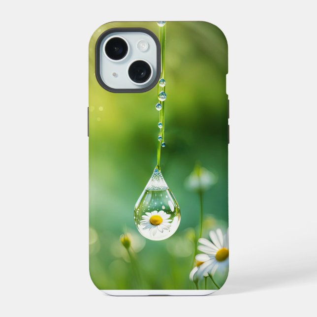 Dew Drop With Daisy Reflection Iphone Case (Back)