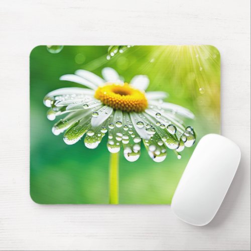 Dew Drops On Daisy Mouse Pad