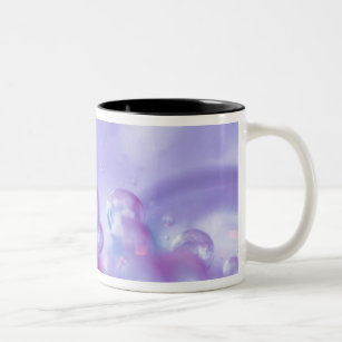 Dew drops on flower petal abstract. Credit as: Two-Tone Coffee Mug