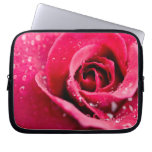 Dew Drops on Rose Electronics Bag