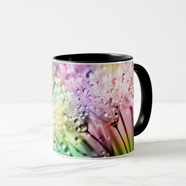 Dew-Kissed Bloom: Nature's Elegance Mug (Front Right)