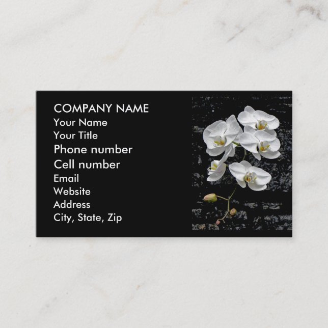 Dew-Kissed Cascading Orchids Business Card (Front)