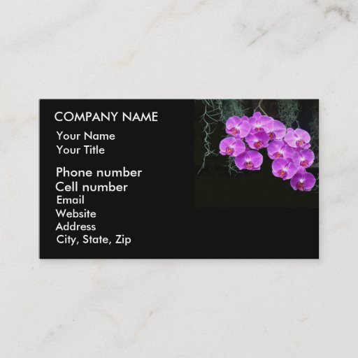 Customizable Dew-Kissed Orchids Business Card Template